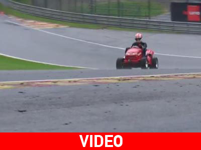 Μια μηχανή του γκαζόν γυρνάει στην πίστα του Spa