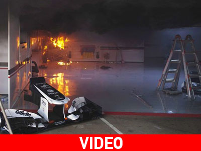 Φωτιά στο γκαράζ της Williams – Εννέα τραυματίες