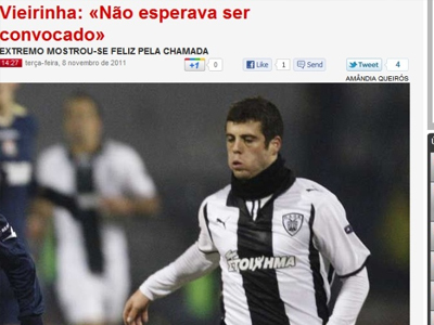 Βιεϊρίνια: «Έρχομαι για να βοηθήσω την Πορτογαλία» Βιεϊρίνια: «Έρχομαι για να βοηθήσω την Πορτογαλία»