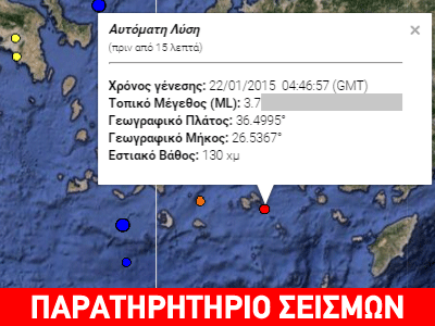 Σεισμός 3.7R στην Αστυπάλαια