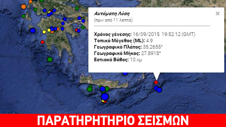 Σεισμός 4.9R στην Κάρπαθο