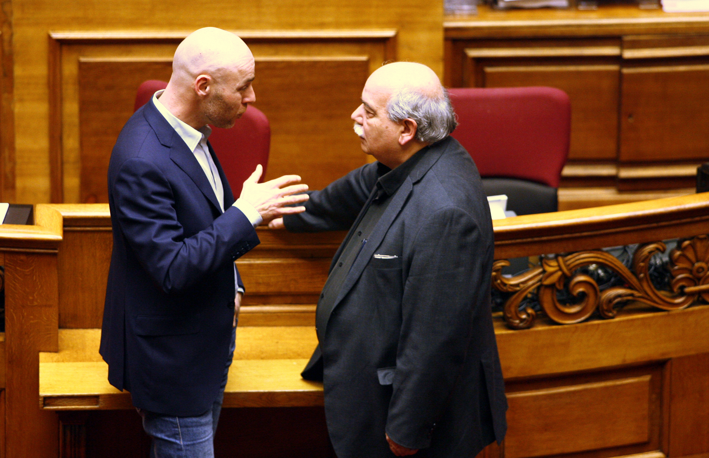 Οι βουλευτές Γιώργος Αμυράς και Νίκος Βούτσης