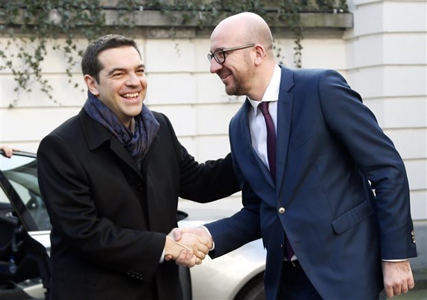 Ο Αλέξης Τσίπρας με τον Σαρλ Μισέλ