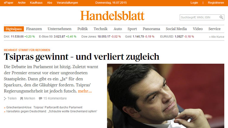 Ο γερμανικός Τύπος για το αποτέλεσμα της ψηφοφορίας για το νομοσχέδιο