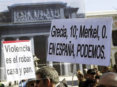 Μαδρίτη: Διαδήλωση κατά της λιτότητας και της κυβέρνησης Ραχόι