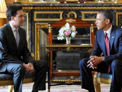 Συνάντηση Ομπάμα με τον ηγέτη της βρετανικής αντιπολίτευσης