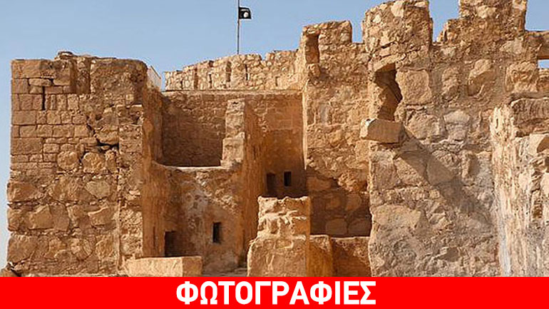 Η μαύρη σημαία του Χαλιφάτου στην αρχαία ακρόπολη της Παλμύρας