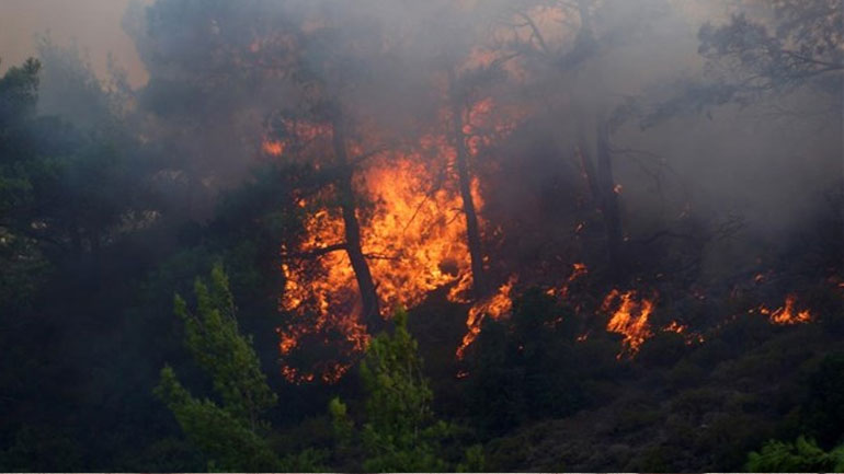 Σε εξέλιξη πυρκαγιά στην Κορώνη