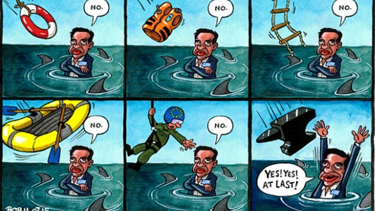Το καυστικό σκίτσο της Telegraph για την ελληνική διάσωση