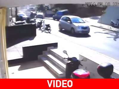 Καρέ – καρέ η ανατροπή αυτοκινήτου στο Ρέθυμνο