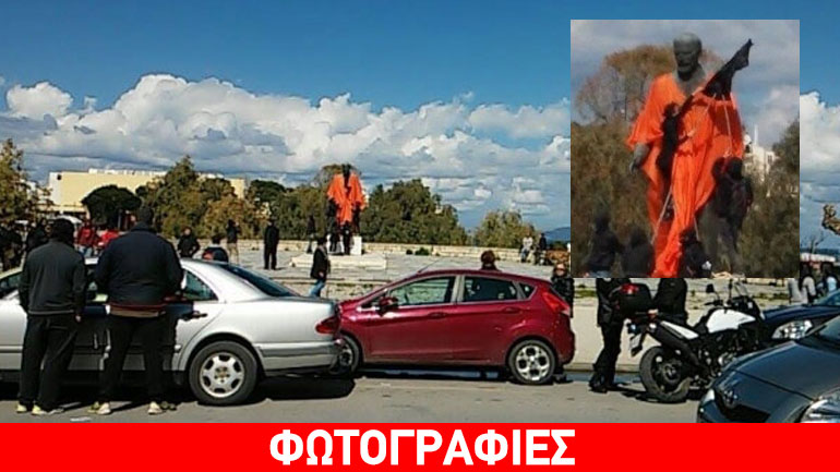 Ηράκλειο: «Έντυσαν» το άγαλμα του Ελευθέριου Βενιζέλου με… φόρεμα!