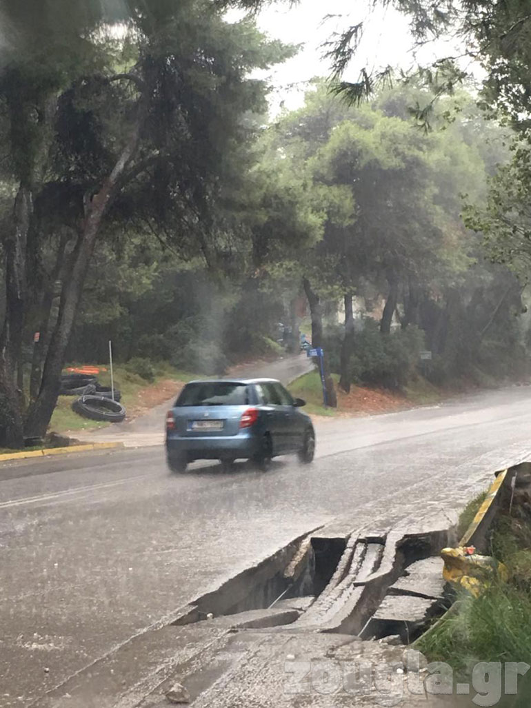 Υποχώρηση οδοστρώματος στα βόρεια προάστια