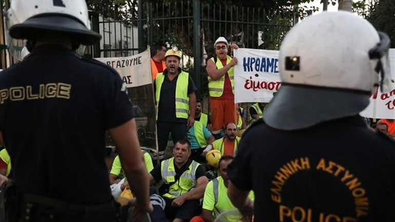 Συγκέντρωση των μεταλλωρύχων στις Σκουριές