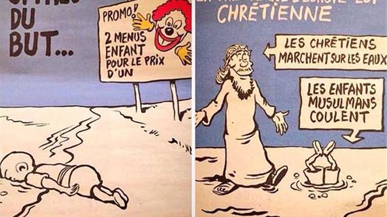 Διχάζουν τα σκίτσα του Charlie Hebdo για τους πρόσφυγες
