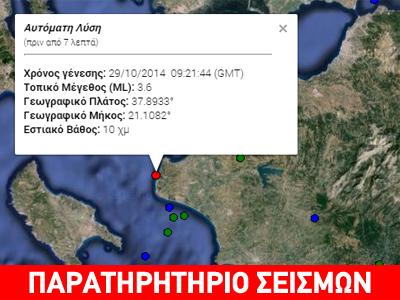 Ασθενής σεισμός 3,6R στην Ανδραβίδα