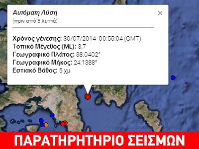 Σεισμός 3,7R στη Νέα Μάκρη