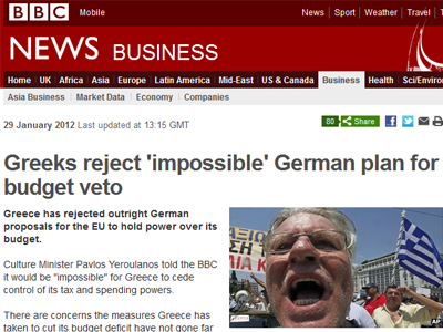 BBC: Οι Έλληνες απορρίπτουν τη γερμανική πρόταση για ευρωπαϊκή επιτροπεία