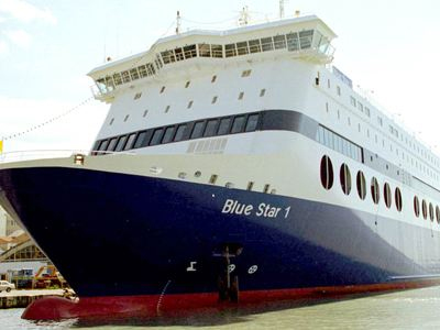 Τροχαίο με τραυματισμό εντός του πλοίου «Blue Star 1»