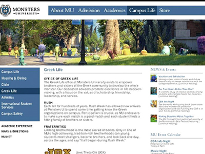 H Pixar εγκαινίασε το MU (Monster University)!