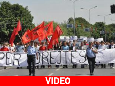 Διαδηλώσεις Αλβανών στα Σκόπια για συλλήψεις ομοεθνών τους