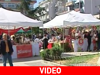 Φιλανθρωπικές αγορές και πολιτικά μηνύματα στο κέντρο της Λαμίας