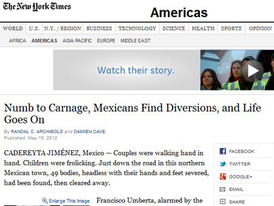 Οι Μεξικανοί αγνοούν τις συνεχιζόμενες μαζικές δολοφονίες από τα καρτέλ