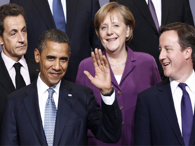 Τηλεδιάσκεψη Ομπάμα- Μέρκελ- Σαρκοζί- Κάμερον