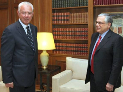 Σύσκεψη Π. Πικραμμένου με Λ. Παπαδήμο και υπουργούς