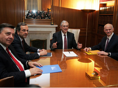 Συνάντηση Παπαδήμου με τους πολιτικούς αρχηγούς