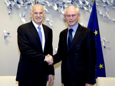 Το ευρωομόλογο στο επίκεντρο της συνάντησης Ρομπάι- Παπανδρέου