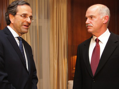 Τηλεφωνική επικοινωνία Παπανδρέου- Σαμαρά