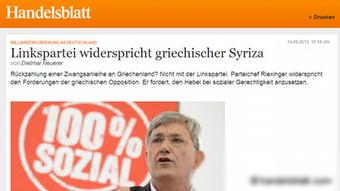  O Mπερντ Ρίξινγκερ στην Handelsblatt 