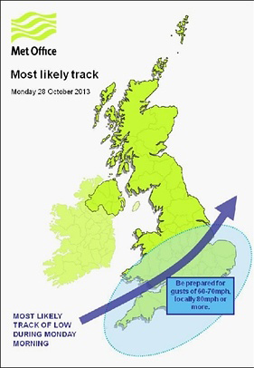Η πρόβλεψη της πορείας της καταιγίδας