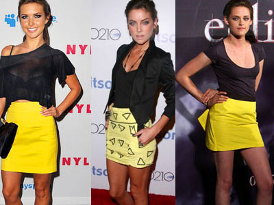 Κίτρινη φούστα για θηλυκό look