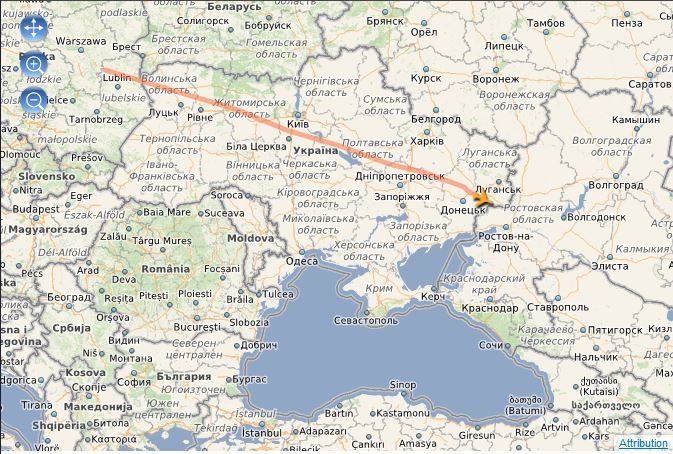 To δρομολόγιο του αεροσκάφους