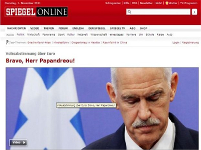 «Μπράβο κύριε Παπανδρέου!», γράφει το Spiegel για το δημοψήφισμα!