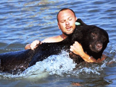Άνδρας σώζει αρκούδα από βέβαιο… πνιγμό!