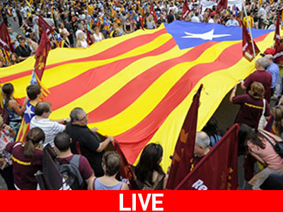 Συγκέντρωση Καταλανών υπέρ της ανεξαρτησίας από την Ισπανία