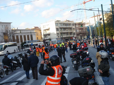 Οι Αγανακτισμένοι Μοτοσυκλετιστές στο συλλαλητήριο για το πολυνομοσχέδιο