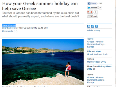 Φιλελληνικό άρθρο του Guardian για τον τουρισμό μας
