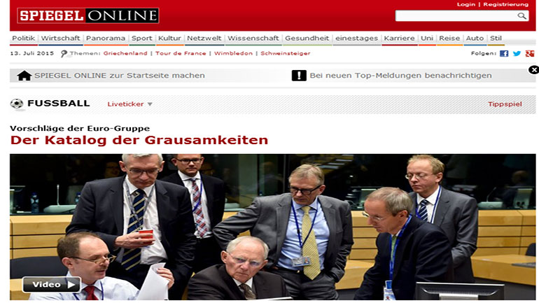 Spiegel: Κατάλογος αγριοτήτων με ηθελημένη ταπείνωση της Ελλάδας