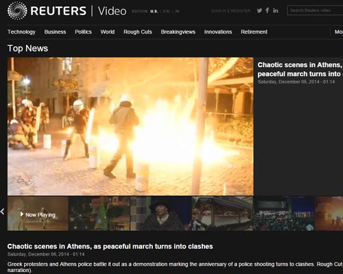 To Reuters μετέδωσε βίντεο από τις συγκρούσεις