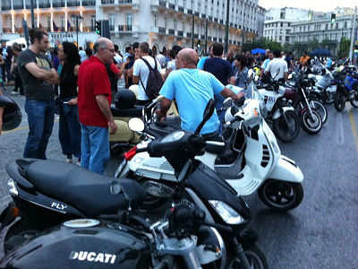 Οι Αγανακτισμένοι Μοτοσικλετιστές Ελλάδας στο συλλαλητήριο της Τετάρτης