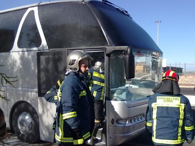 Ηράκλειο: Λεωφορείο έπιασε φωτιά… εν κινήσει