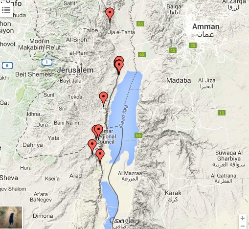 Τα σημεία όπου βρέθηκαν τα Χειρόγραφα της Νεκράς Θάλασσας