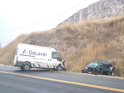 Τροχαίο με τρεις τραυματίες στα Τρίκαλα
