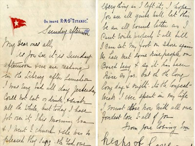 Η τελευταία επιστολή από τον Τιτανικό πουλήθηκε έναντι 144.000 ευρώ