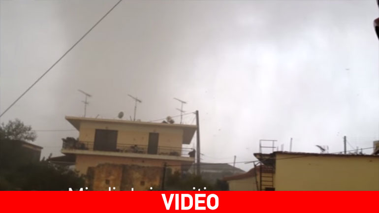 Νέο ντοκουμέντο: Η στιγμή που ο ανεμοστρόβιλος χτυπά τη Σκάλα Λακωνίας