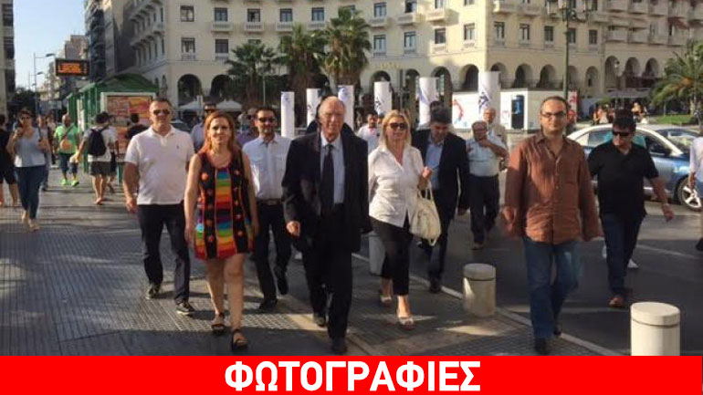 Στη Θεσσαλονίκη ήπιε τον προεκλογικό καφέ του ο Βασίλης Λεβέντης