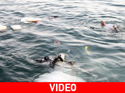 Οι προσπάθειες να διασωθούν επιβάτες και άλογο στον Θερμαϊκό